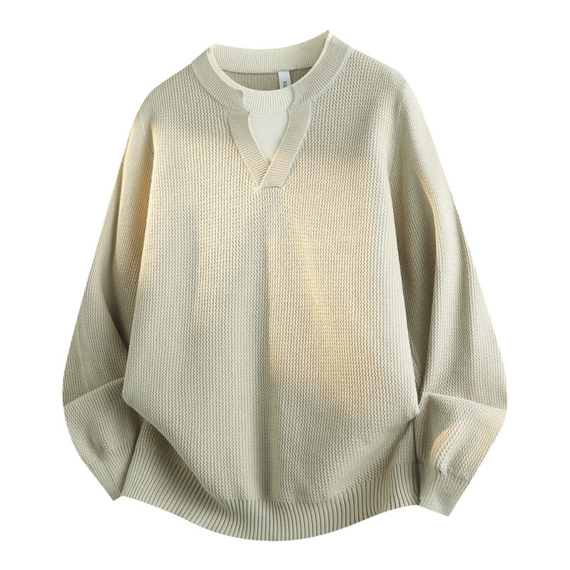 Damen Stylischer Grobstrickpullover mit V-Ausschnitt – Mavelle
