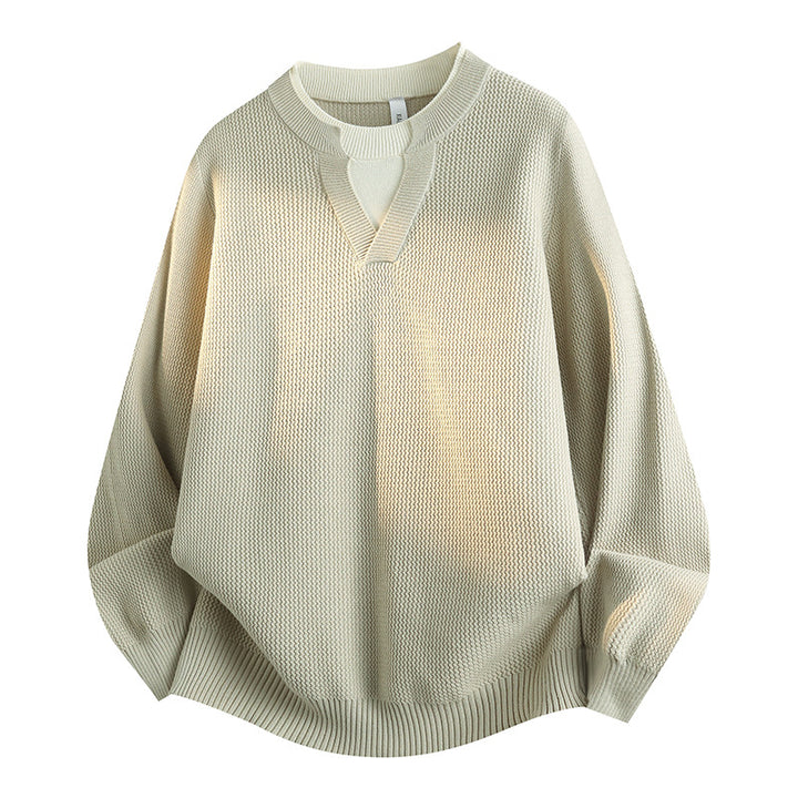 Damen Stylischer Grobstrickpullover mit V-Ausschnitt – Mavelle