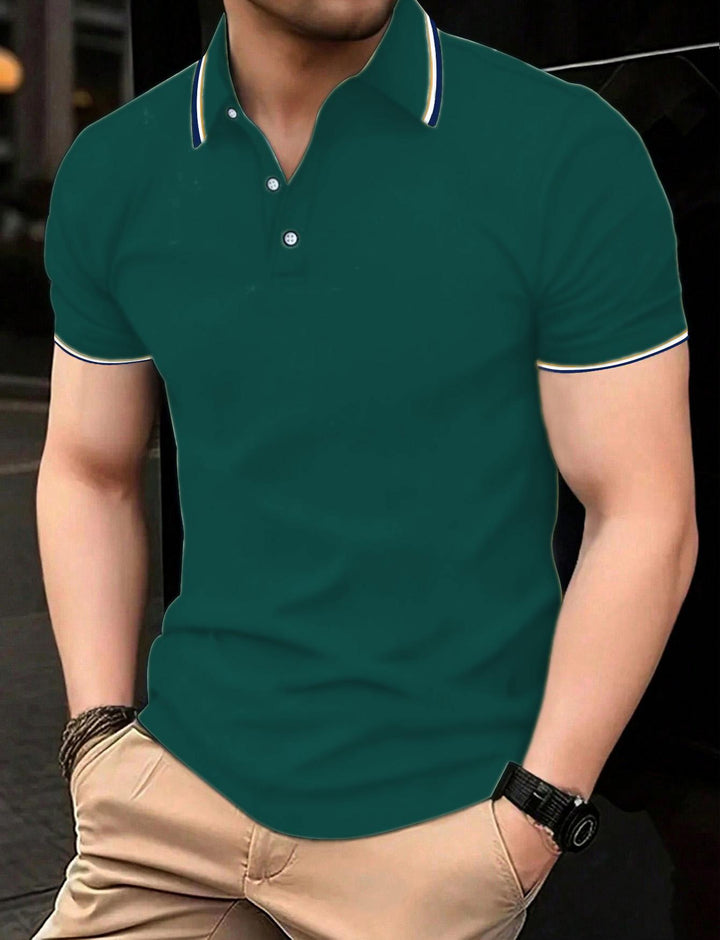 Herren Poloshirt mit modernem Kragen und sportlichem Schnitt Echoarchiv