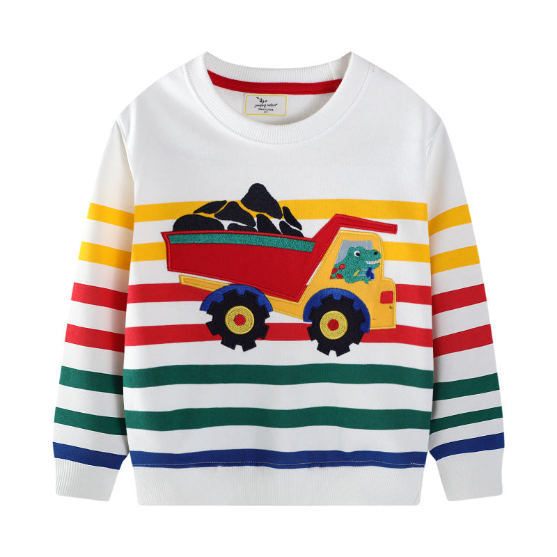 Kinder Sweatshirt mit buntem Baustellen-Lkw-Design Echo Archiv
