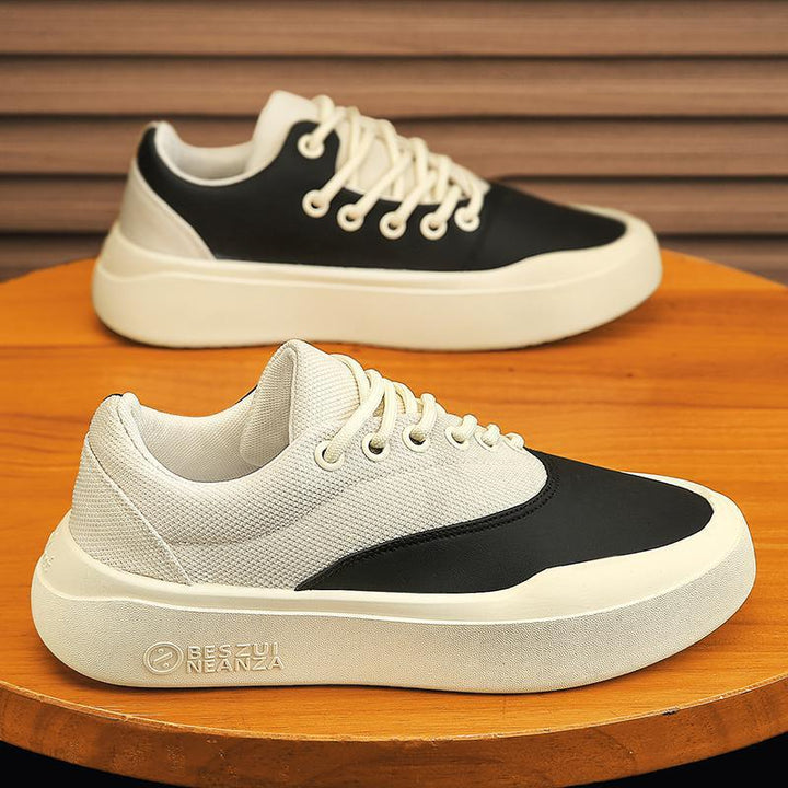 Unisex Minimalistische Low-Top Plateau-Sneaker mit nahtlosem Canvas-Textilmix und dämpfender EVA-Plateausohle – Norré