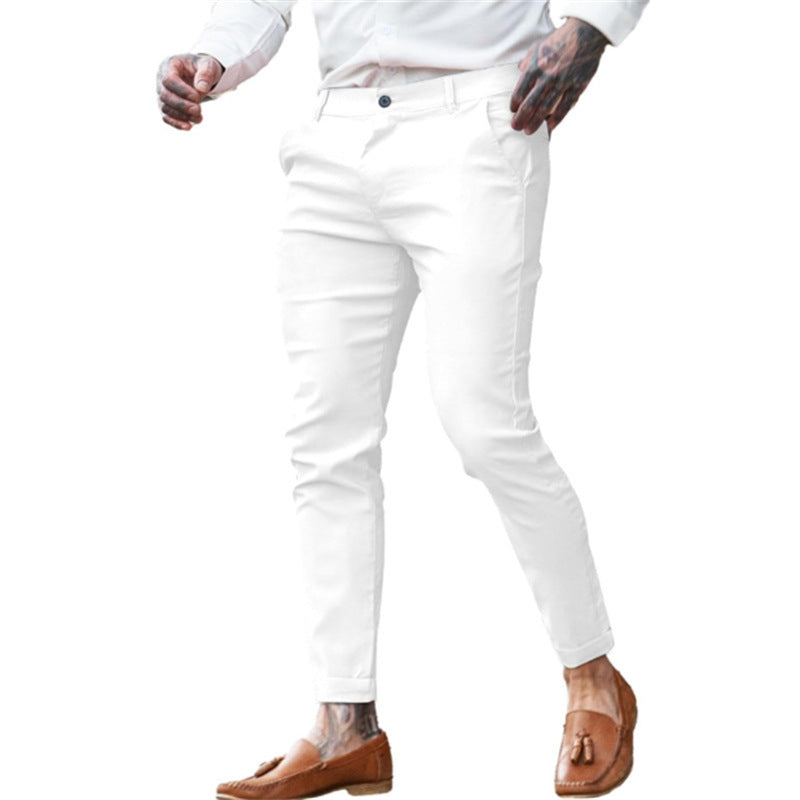 Herren elegante Slim-Fit Businesshose mit elastischem Bund und praktischen Taschen Echoarchiv