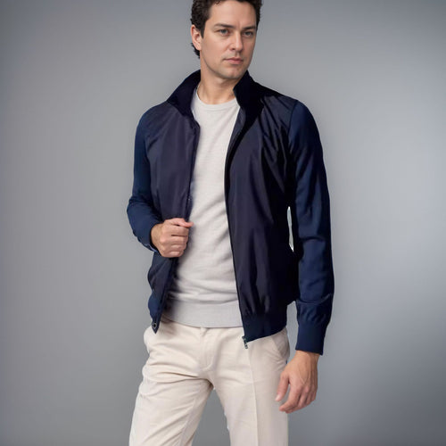 Herren sportliche Übergangsjacke mit modernem Stehkragen und elastischen Bündchen Echoarchiv