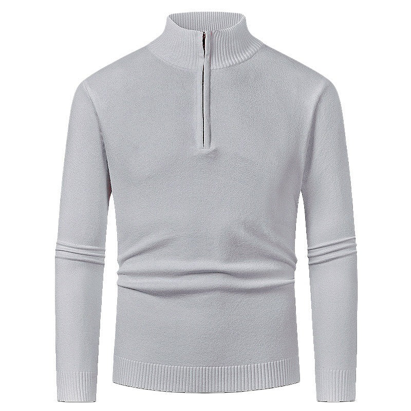 Herren Strickpullover mit hohem Kragen und halbem Reißverschluss Echoarchiv