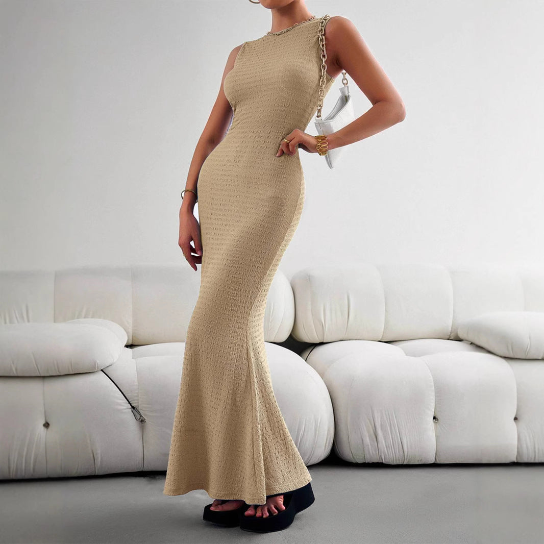 Damen figurbetontes Maxikleid mit elegantem Strukturdesign Echo Archiv
