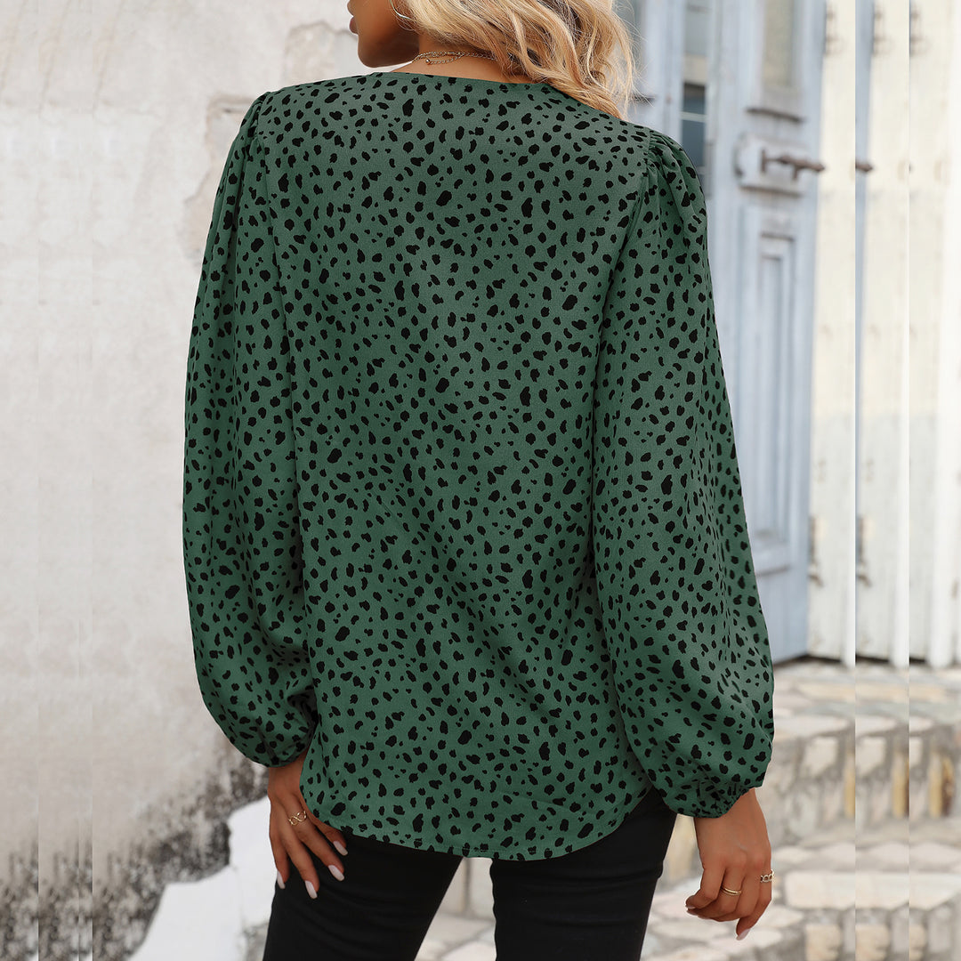 Damen Elegante V-Ausschnitt Bluse mit Puffärmeln Echo Archiv