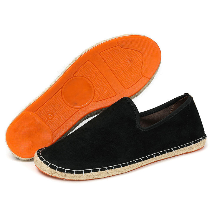 Herren Espadrilles aus Veloursleder mit geflochtener Juteborte und rutschfester Gummilaufsohle Echoarchiv