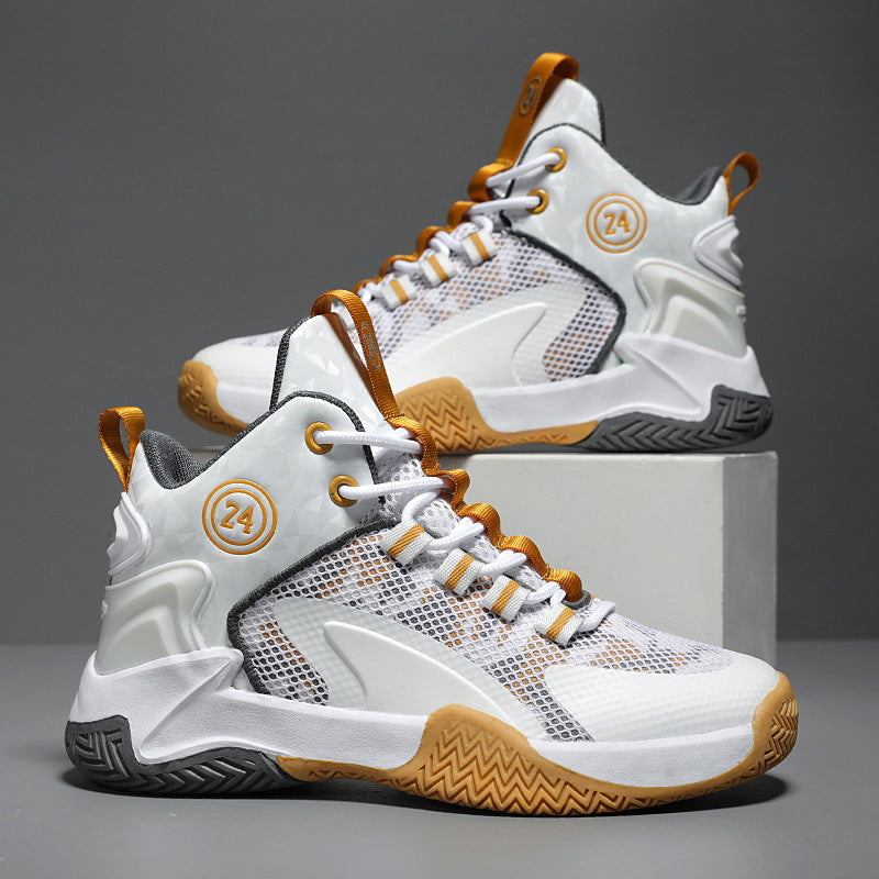 Herren Basketball-High-Top Sneaker mit geometrischem Struktur-Obermaterial und griffiger Herringbone-Sohle Echoarchiv