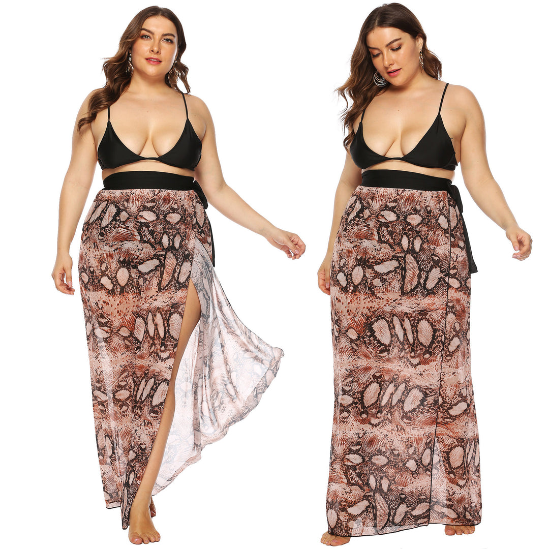 Damen Beach-Kimono aus transparentem Stoff mit trendigem Schlangenprint Echo Archiv