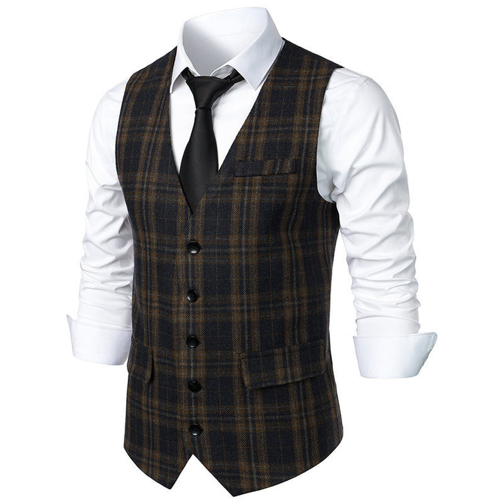 Herren klassische Karoveste mit elegante Schnitt und praktischen Taschen Echoarchiv