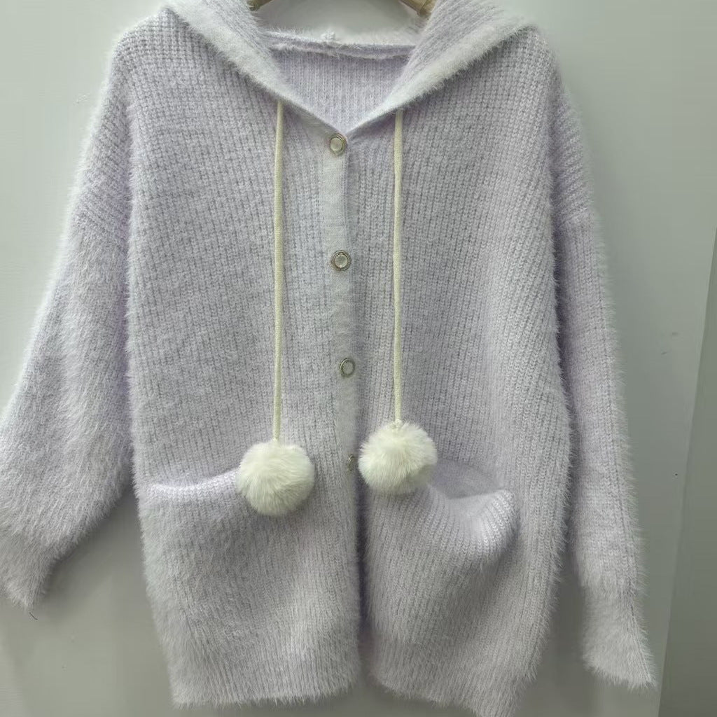 Damen Kuschelige Kapuzenjacke Echo Archiv