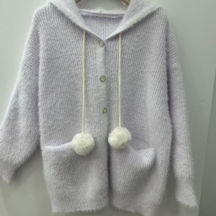 Damen Kuschelige Kapuzenjacke Echo Archiv