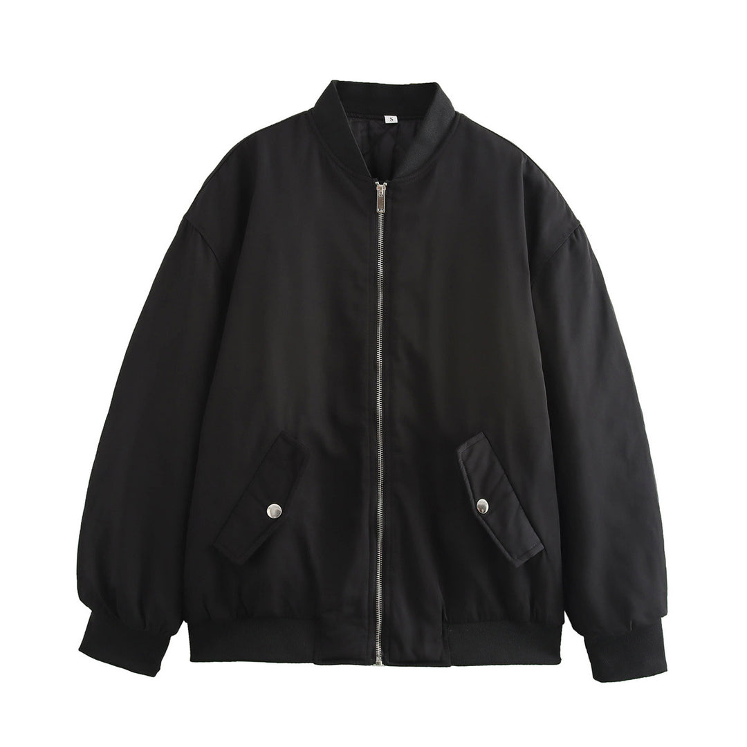 Damen Boxy Bomberjacke im Oversize‑Look mit Reißverschluss und abgeschrägten Pattentaschen Echoarchiv