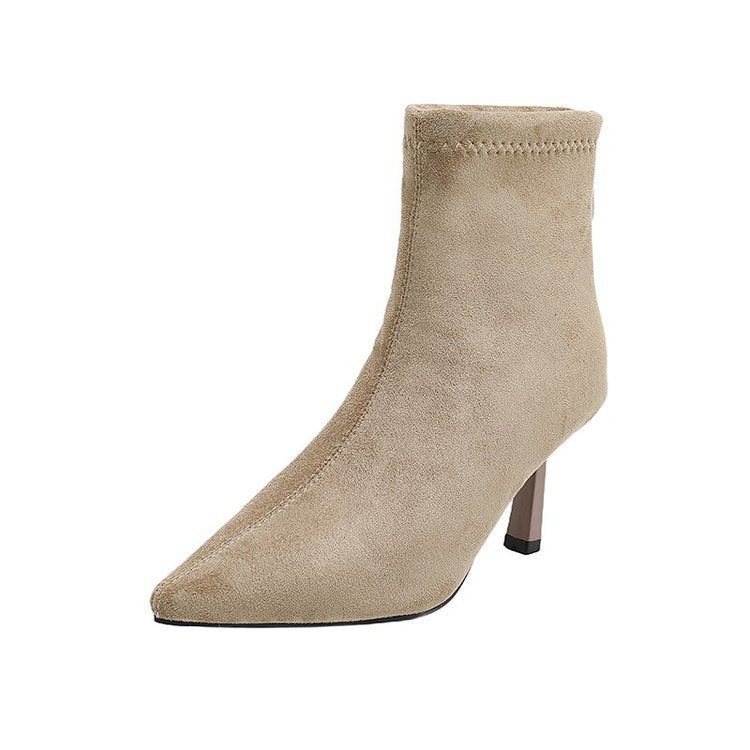 Damen Modische spitze Stiefeletten mit hohem Absatz Echo Archiv