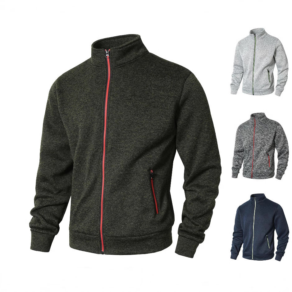 Herren Sportliche Fleecejacke mit modernen Reißverschlusstaschen Echoarchiv