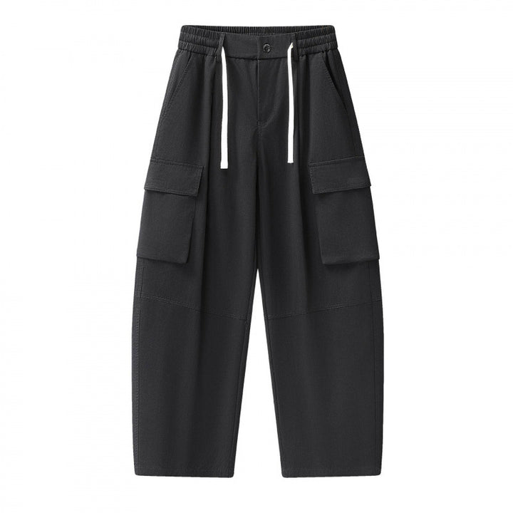 Unisex Baggy‑Cargo‑Hose mit elastischem Bund, Tunnelzug und großen Pattentaschen Echo Archiv