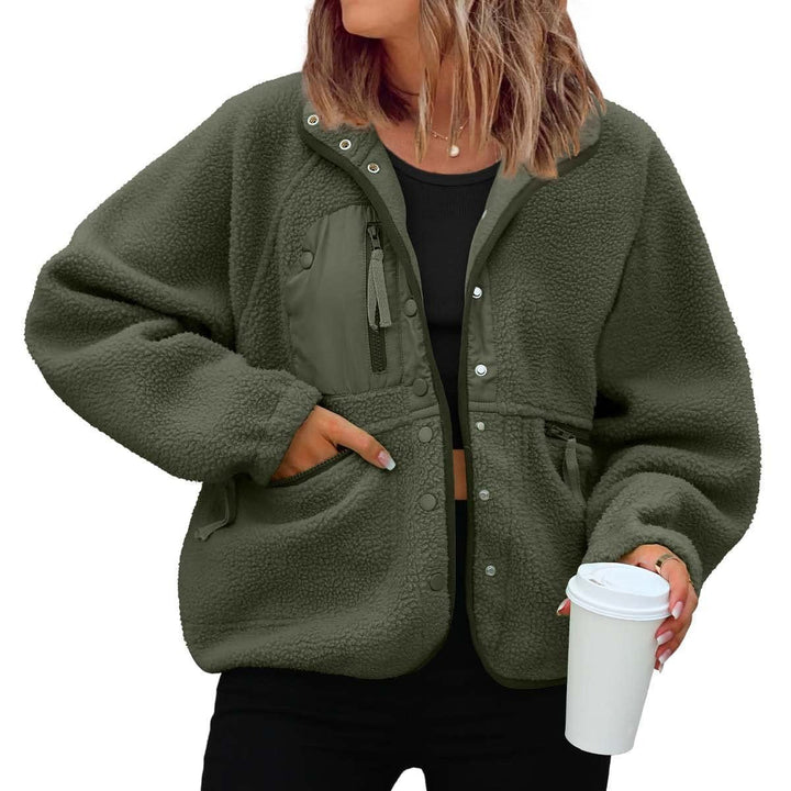 Damen kuschelige Fleecejacke mit praktischen Taschen Echoarchiv