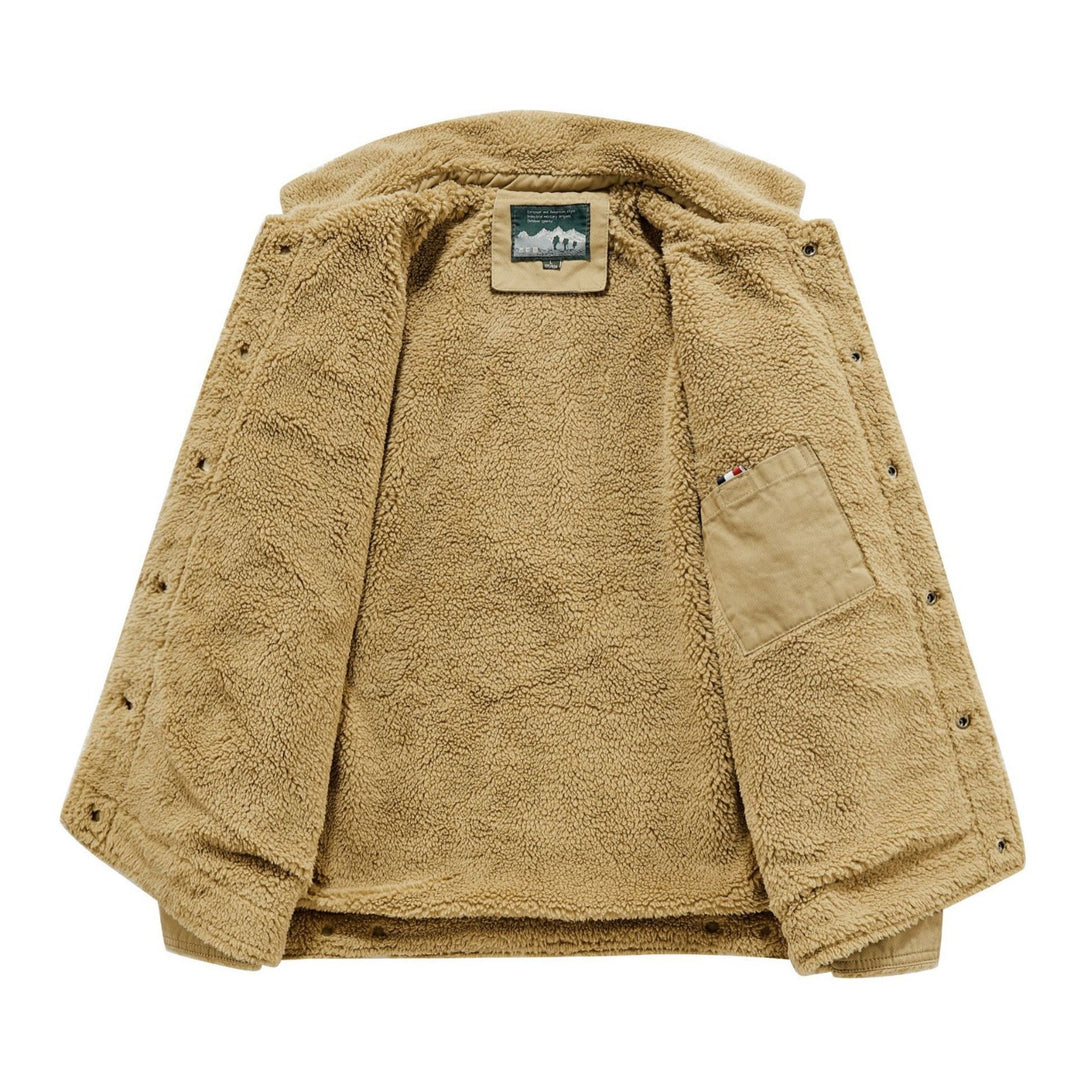 Herren Sherpa-gefütterte Canvas-Fieldjacke mit Hemdkragen und Utility-Taschen Echo Archiv