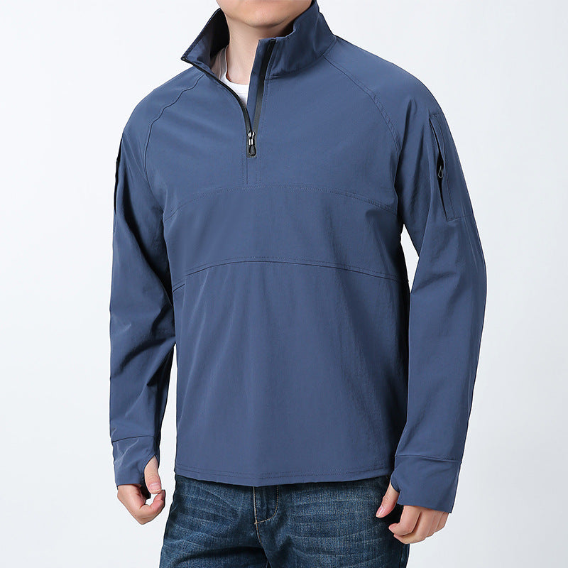 Herren nan Softshell-Pullover mit kurzem Reißverschluss, Ärmeltasche und Raglanärmeln Echo Archiv