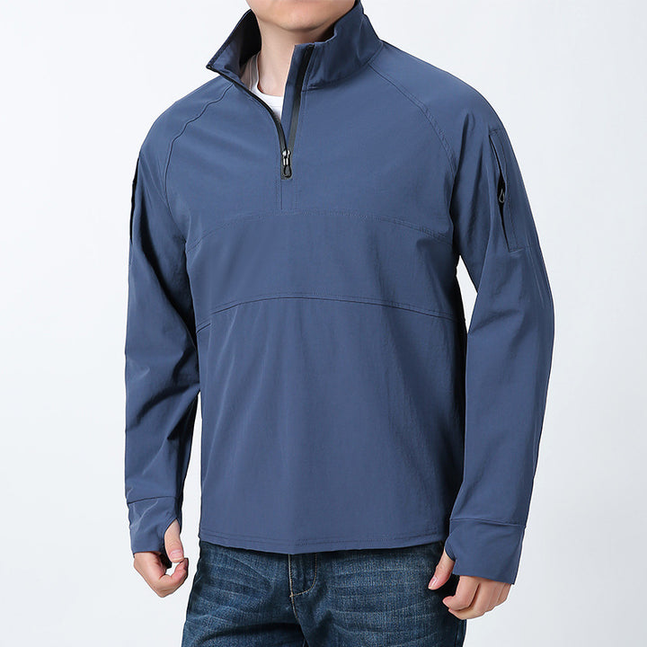 Herren nan Softshell-Pullover mit kurzem Reißverschluss, Ärmeltasche und Raglanärmeln Echo Archiv