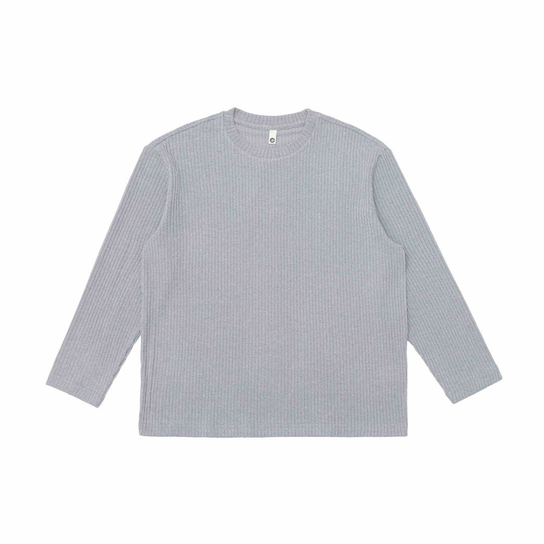 Unisex Gerippter Rundhalspullover aus feinem Strick mit Relaxed‑Fit Echoarchiv