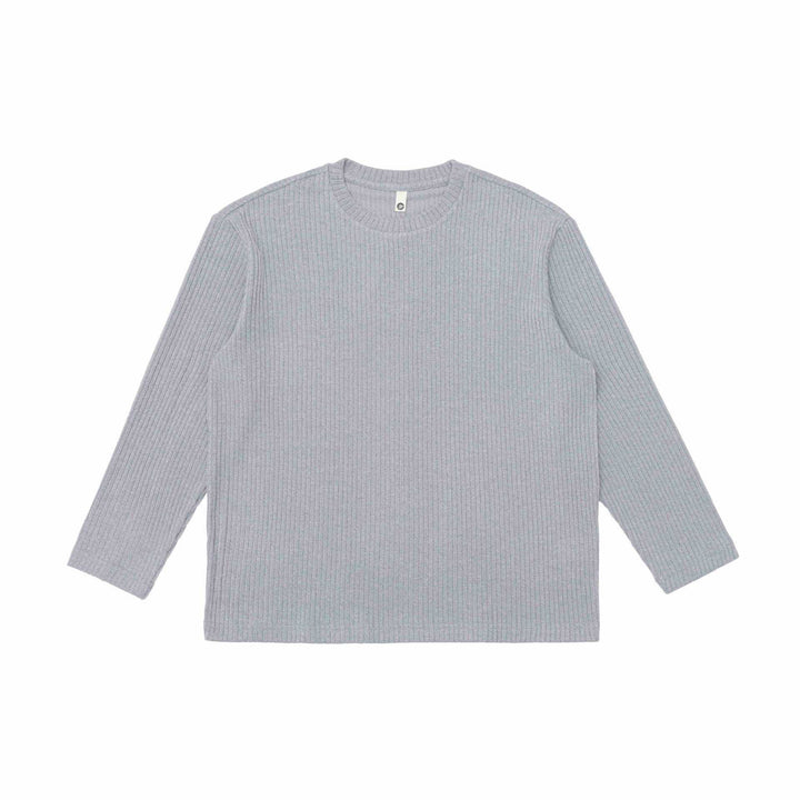 Unisex Gerippter Rundhalspullover aus feinem Strick mit Relaxed‑Fit Echoarchiv