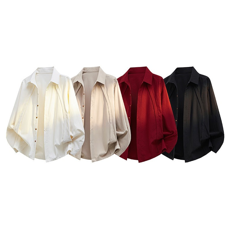 Herren Oversize-Hemdjacke aus leichtem Baumwollmix mit geradem Schnitt & Knopfleiste Echoarchiv