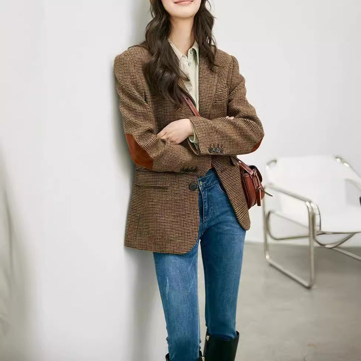 Damen Eleganter Karierter Blazer Echoarchiv