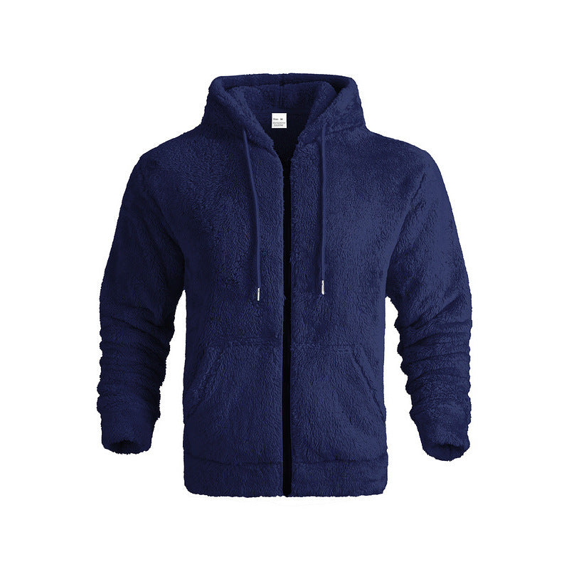 Herren kuschelige Fleecejacke mit Kapuze und Reißverschluss Echoarchiv