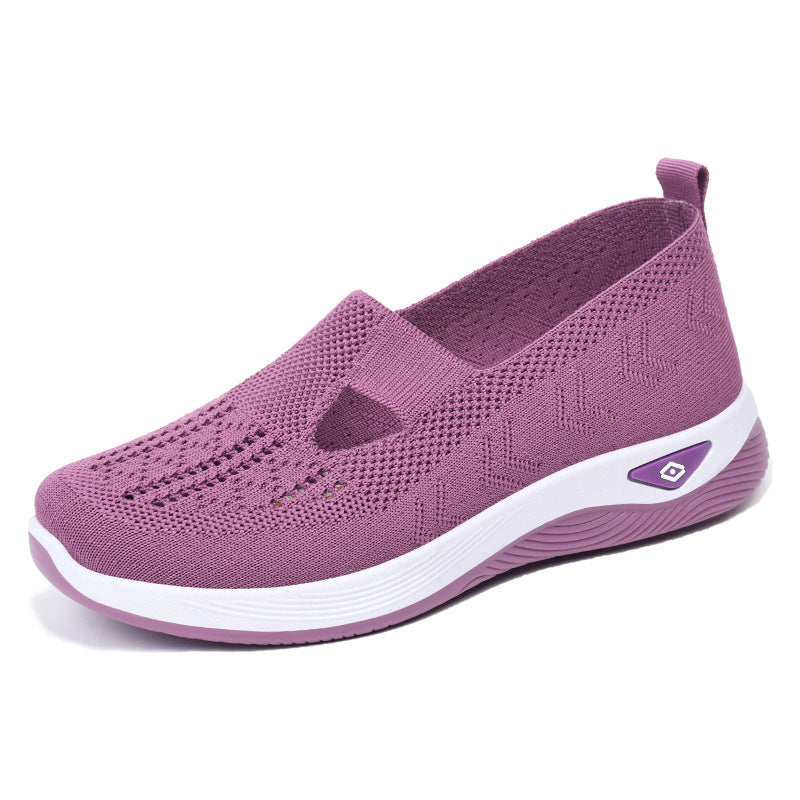 Damen nan leichte atmungsaktive Slip-On Sneaker mit elastischem Strickoberteil und orthopädischer Komfortsohle Echo Archiv