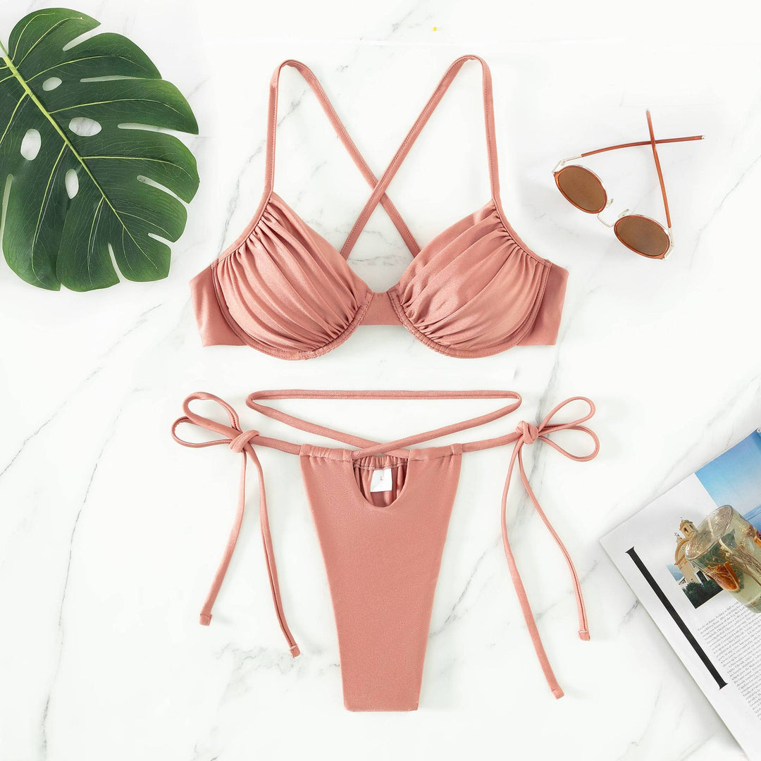 Damen Push-Up Bikini-Set mit gekreuzten Trägern Echo Archiv