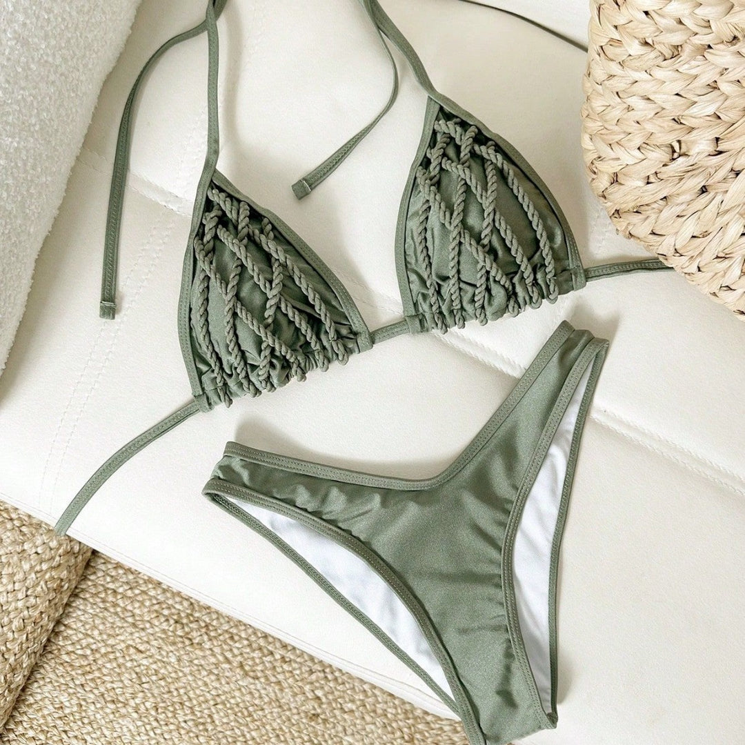 Damen geflochtener Triangel-Bikini Echo Archiv