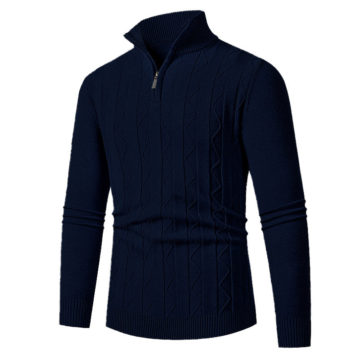 Herren eleganter Rollkragenpullover mit Strukturdesign Echoarchiv