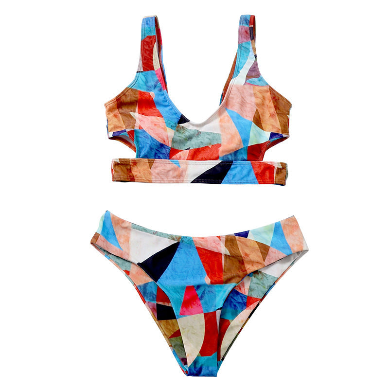Damen Sport-Bikini mit geometrischem Design und breiten Trägern Echo Archiv