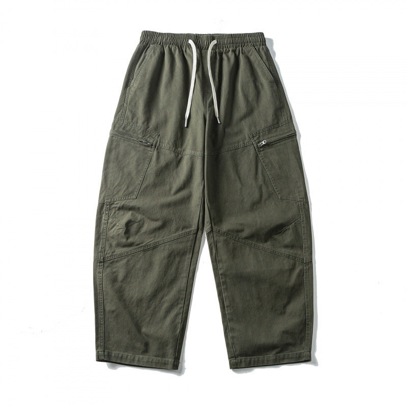Unisex Weitgeschnittene Cargo-Hose mit elastischem Bund, Kordelzug und Utility-Taschen Echo Archiv