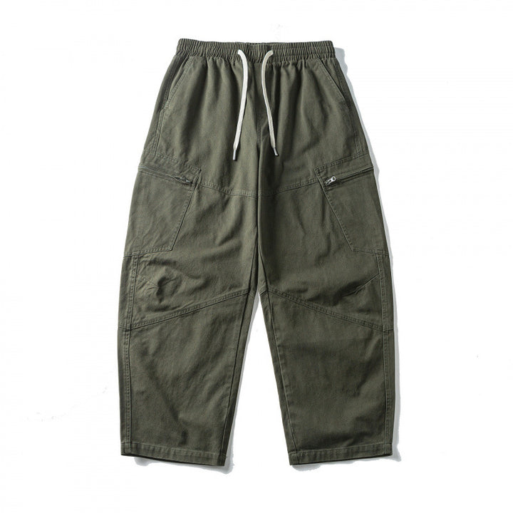 Unisex Weitgeschnittene Cargo-Hose mit elastischem Bund, Kordelzug und Utility-Taschen Echo Archiv