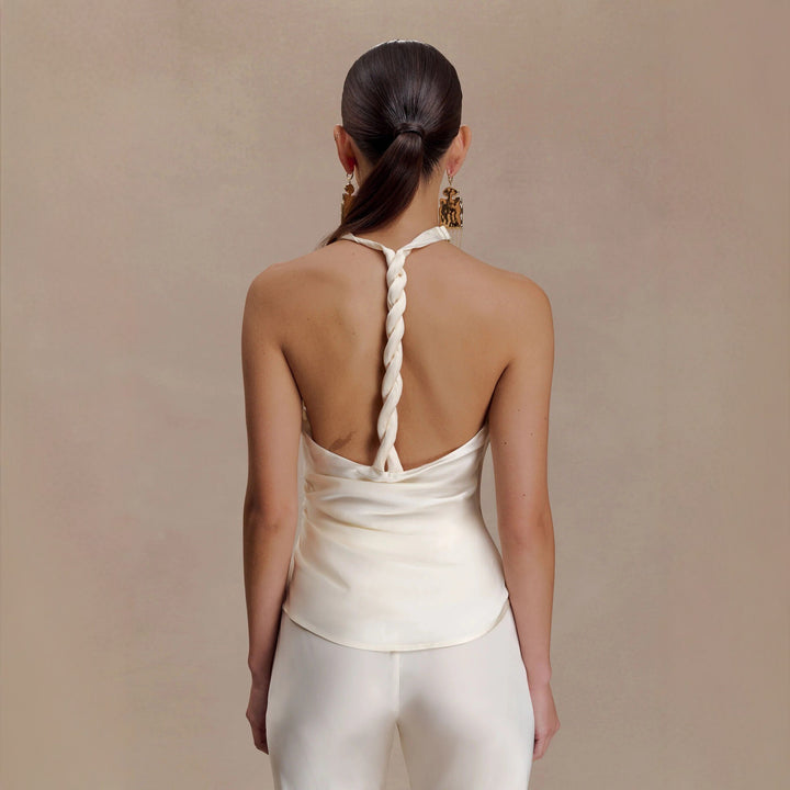 Damen Elegante Bluse mit asymmetrischem Schnitt und Drapierung Echo Archiv