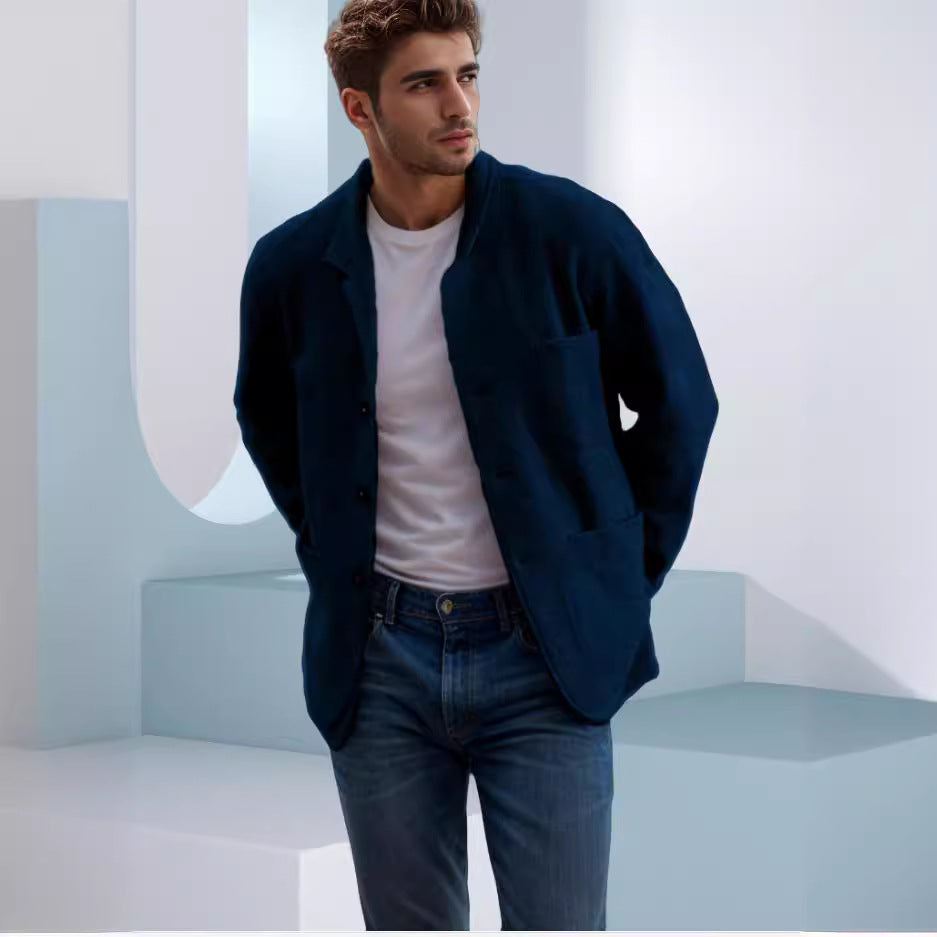 Herren Übergangsjacke aus hochwertigem Material mit stilvollem Kragen und praktischen Taschen Echoarchiv