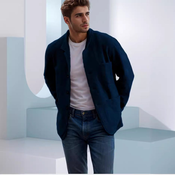 Herren Übergangsjacke aus hochwertigem Material mit stilvollem Kragen und praktischen Taschen Echoarchiv
