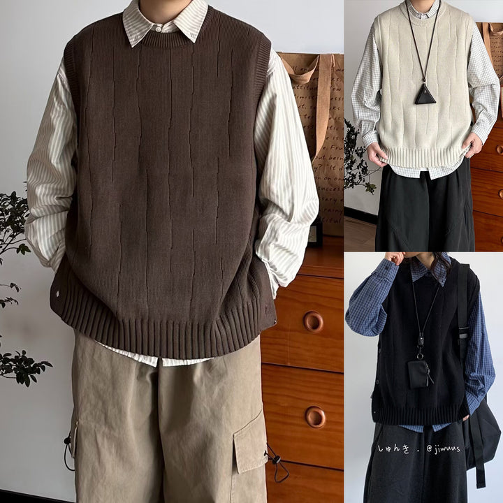 Damen Modische Strickweste mit Knopfdetails Echoarchiv
