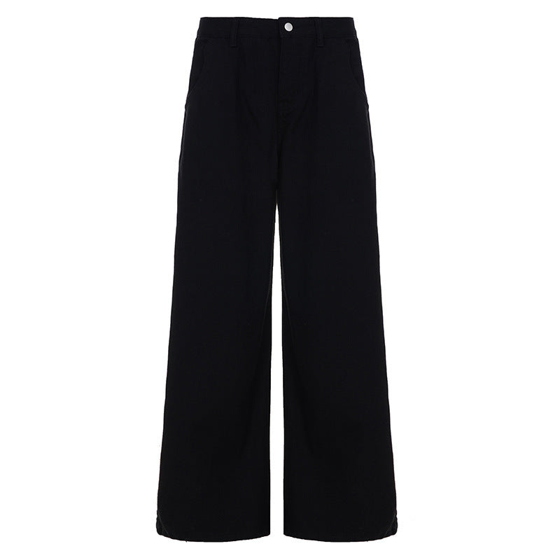 Damen weit geschnittene Baumwollhose mit hohem Taillenbund und praktischen Taschen Echo Archiv