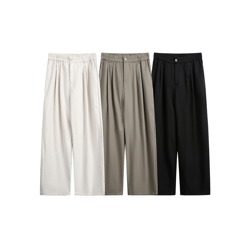 Damen Lockerweite Palazzo‑Hose mit elastischem Bund, Bundfalten und geradem Bein Echoarchiv
