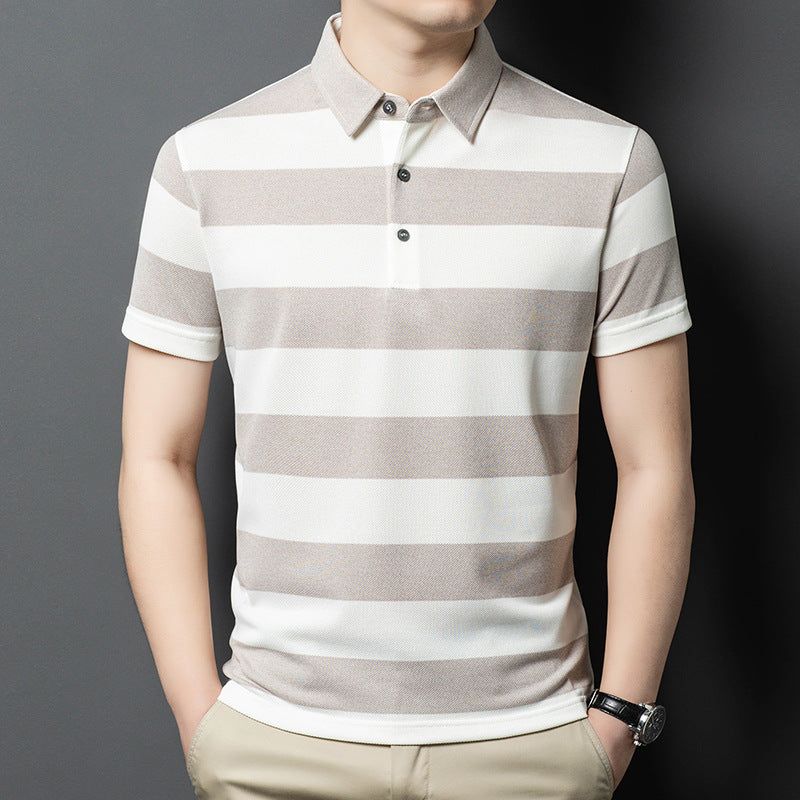 Herren Poloshirt mit gestreiftem Design und hochwertiger Baumwolle Echoarchiv
