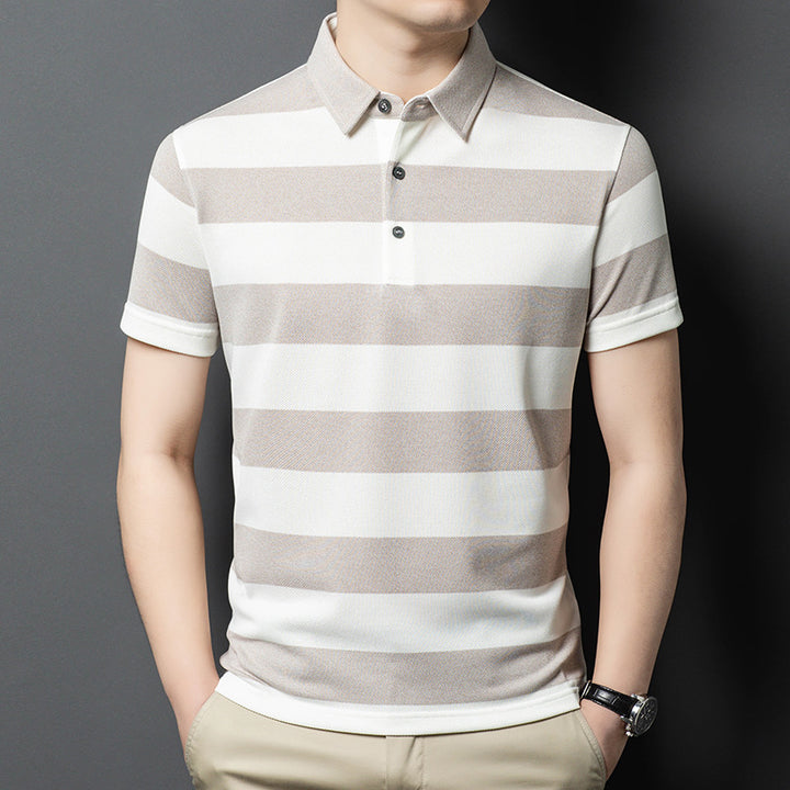 Herren Poloshirt mit gestreiftem Design und hochwertiger Baumwolle Echoarchiv
