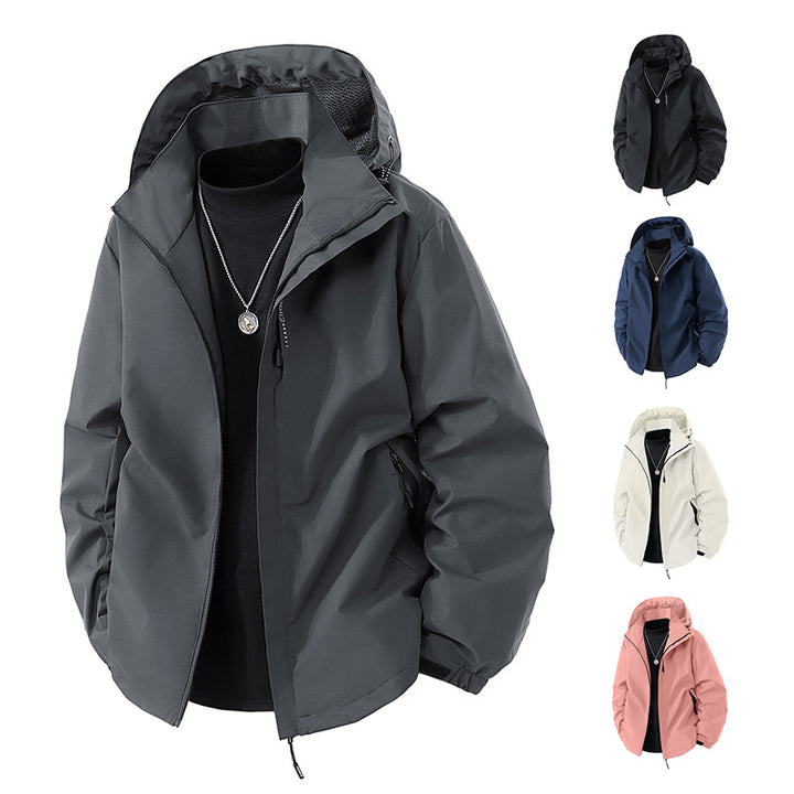 Herren nan leichte wetterfeste Softshelljacke mit verstellbarer Kapuze, winddichter Außenlage und atmungsaktivem Meshfutter Echo Archiv