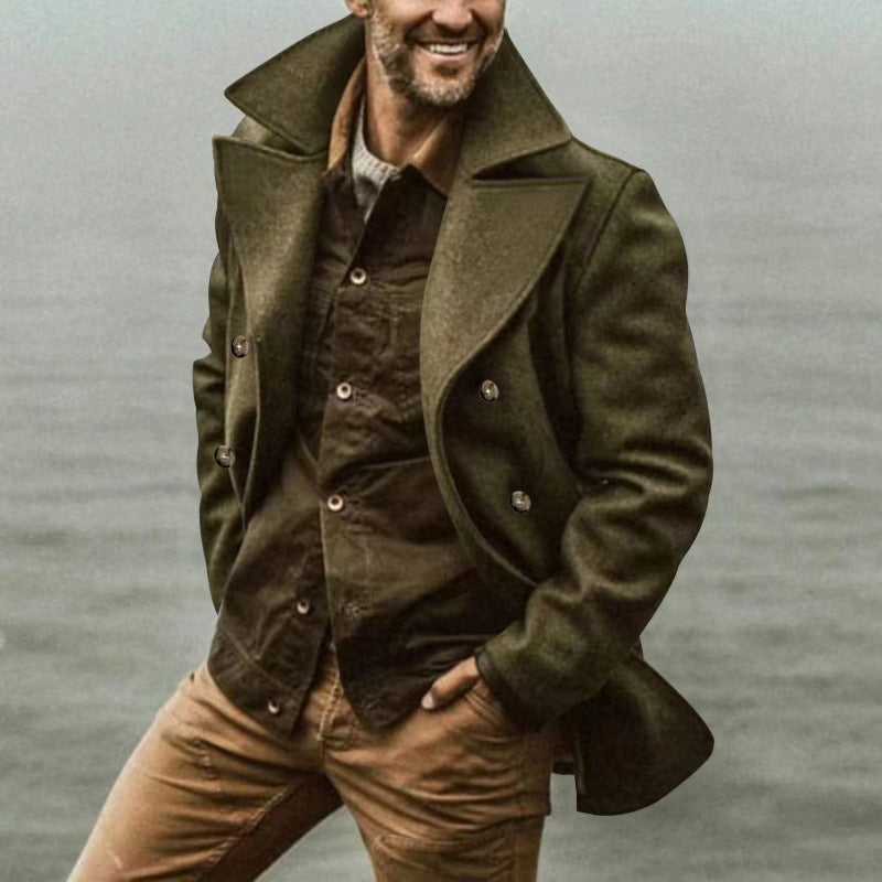 Herren Wollmantel mit Elegantem Schnitt & PEchoarchivcoat-Design | Echoarchiv