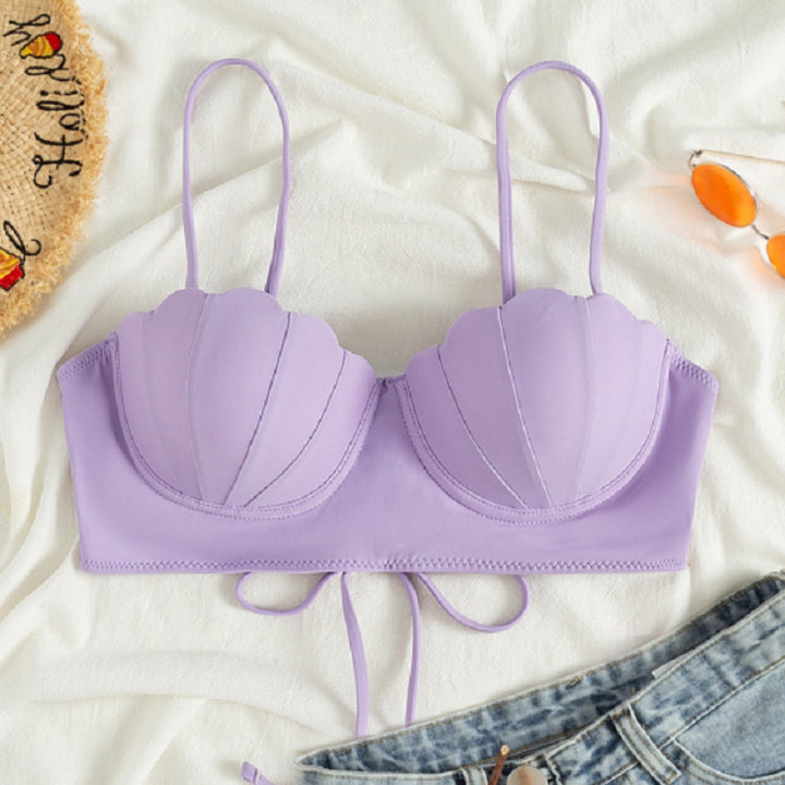 Damen Bikinioberteil mit strukturierter Muschel-Optik und elegantem Knoten Echo Archiv