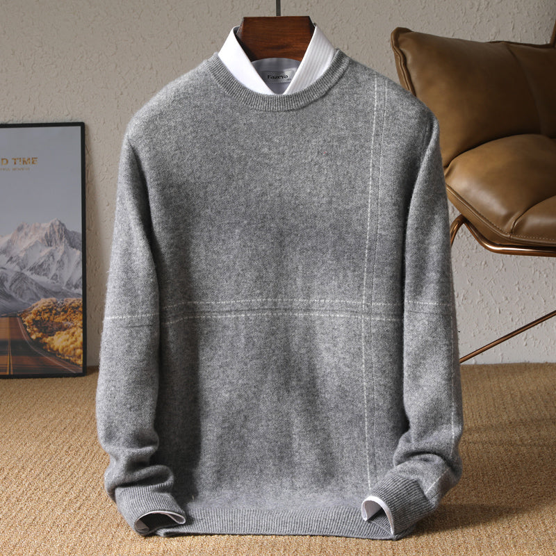 Herren eleganter und gemütlicher Strickpullover mit feiner Struktur Echoarchiv