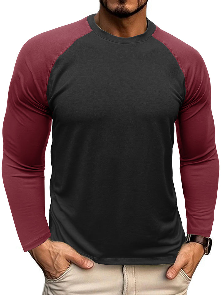 Herren Raglan Langarmshirt mit Kontrastärmeln Echoarchiv