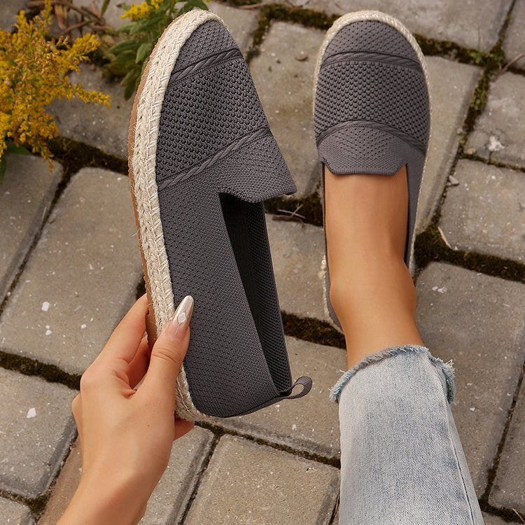 Damen  atmungsaktive Strick-Espadrilles mit geflochtener Jute-Sohle und flexiblem Memory-Fußbett Echo Archiv